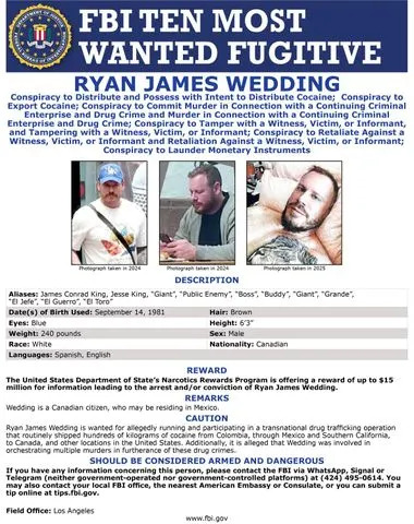 Former Olympic Snowboarder Ryan Wedding Added To FBI Ten Most Wanted After New Photos Released