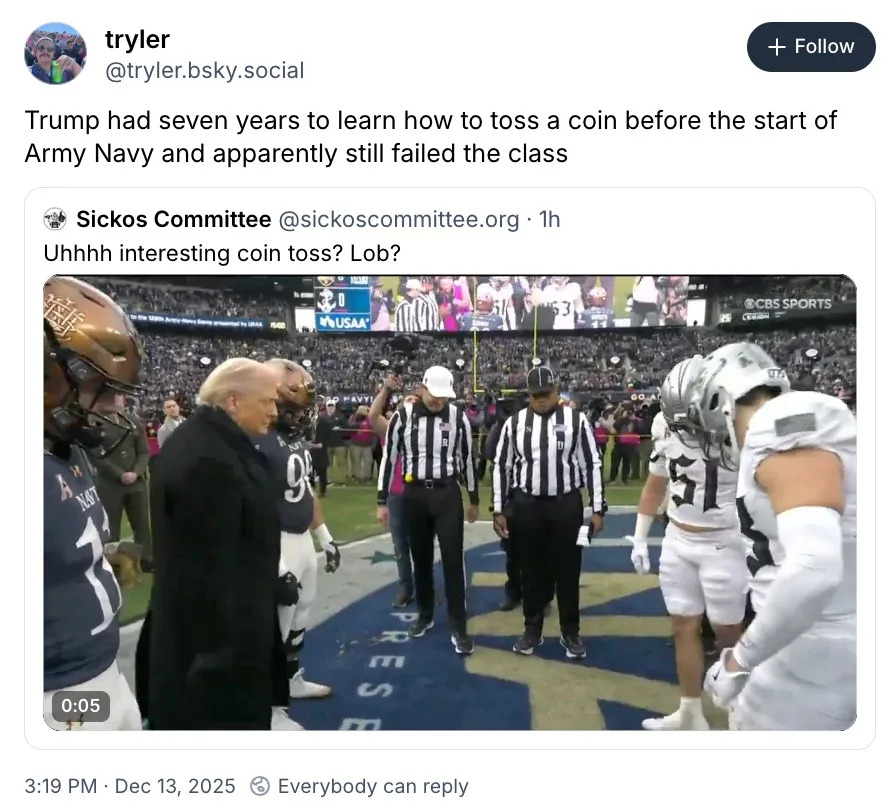 Trump’s Unusual ‘No-Flip’ Coin Toss at Army‑Navy Game Goes Viral - Image 3