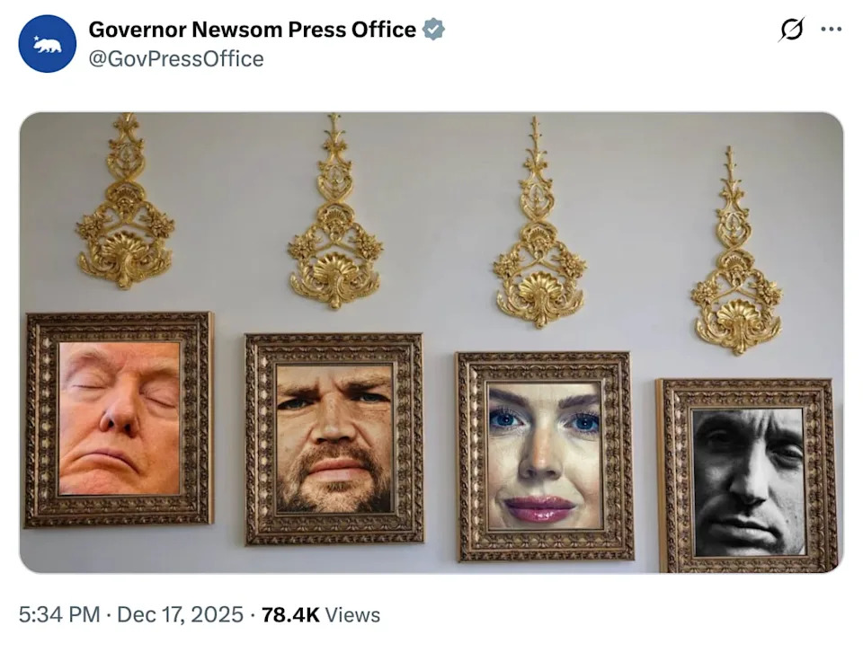 Newsom Trolls Trump With Mock 'Presidential Walk of Fame' Plaque — Calls Him ‘No Longer “Hot”’ - Image 2