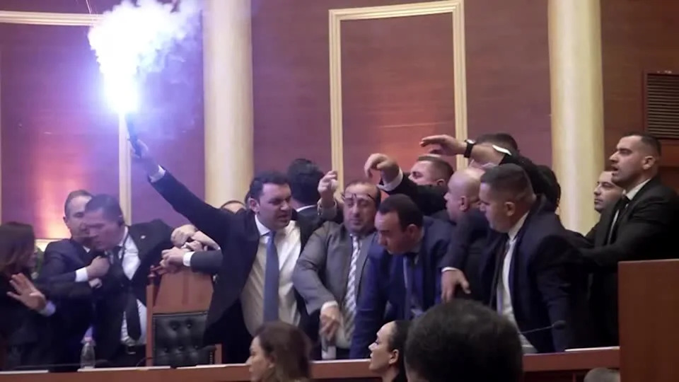 Chaos in Albanian Parliament as Opposition Scuffles With Police Over Corruption Probe Into Deputy PM - Image 2