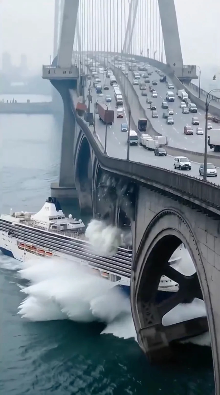 Fact Check: Viral Video of Ship Striking a Norwegian Bridge Is Fake — AI Artifacts Reveal the Hoax - Image 1