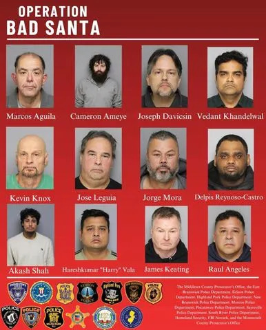 Operation 'Bad Santa': 12 Men Arrested in New Jersey Sting After Posing as Minors Online