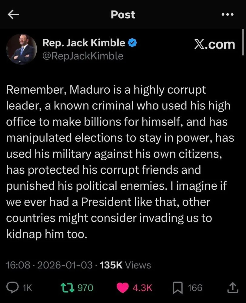 Fact Check: Viral 'Rep. Jack Kimble' Claim That Other Nations Might Invade the U.S. Is Satire