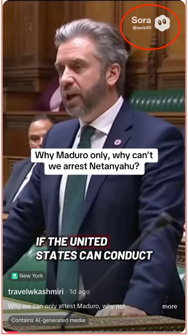Fact Check: Viral Clip Claiming UK MP Urged ‘Capture Netanyahu Like Maduro’ Is AI-Generated