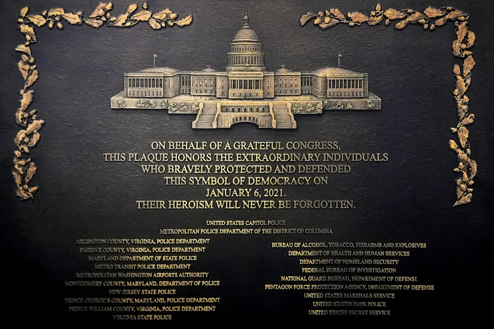 Jan. 6 Memorial Plaque, Once Stored in a Capitol Basement, Will Temporarily Hang in Senate After Unanimous Vote
