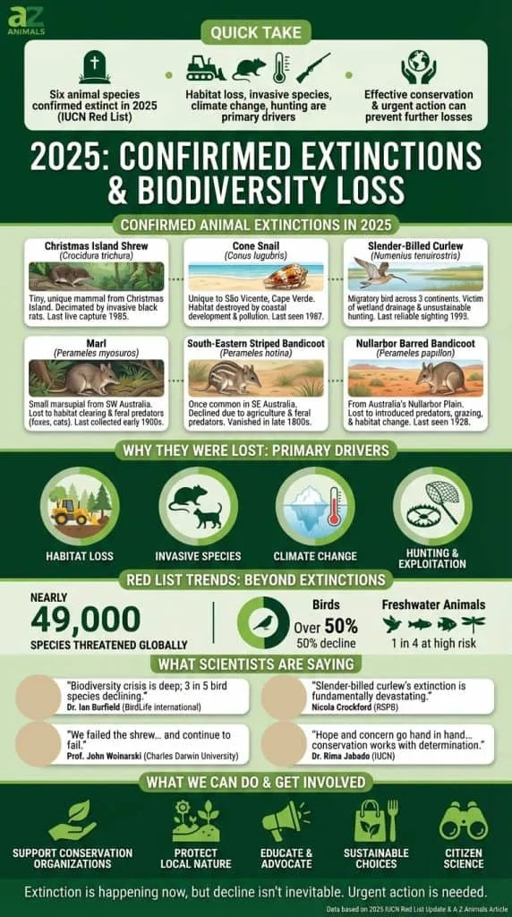 IUCN Confirms Six Animal Extinctions in 2025 — A Stark Warning on Global Biodiversity Loss