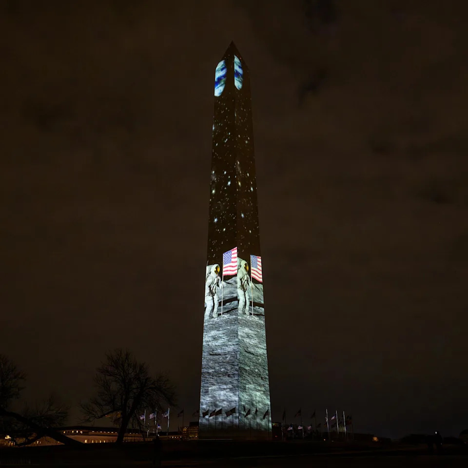 Moon Fever in DC: Saturn V Projection Lights Up Washington Monument Ahead of Artemis 2