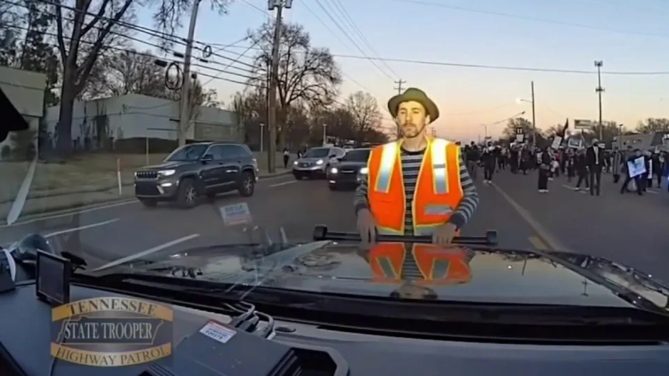 Dashcam in Memphis Shows Protester Appearing to Feign Being Struck; Tennessee Highway Patrol Refutes Viral Claims