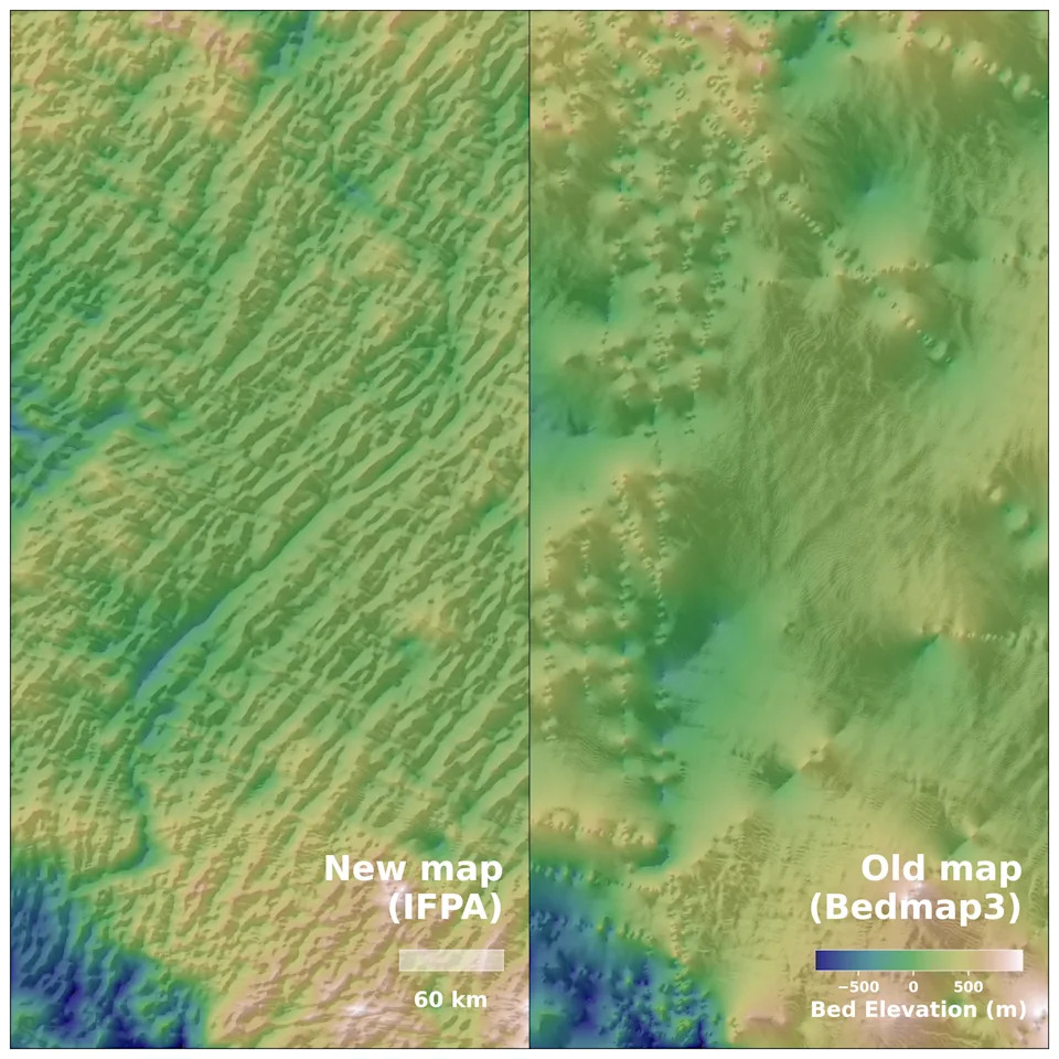 Continent-Scale Bedrock Map Reveals Rivers, Valleys and Mountain Ranges Hidden Beneath Antarctica's Ice