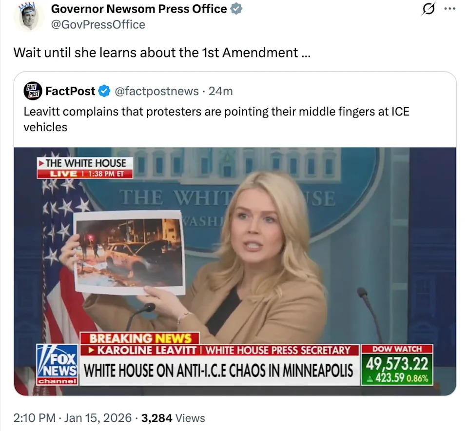 Karoline Leavitt Accused Of Hypocrisy After Condemning Protesters' Middle Fingers — While Trump Made Same Gesture