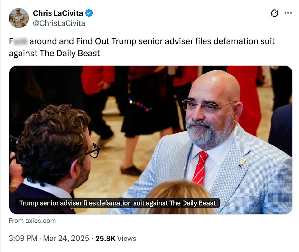 Chris LaCivita Drops Defamation Suit Against The Daily Beast — No Retraction, No Payout