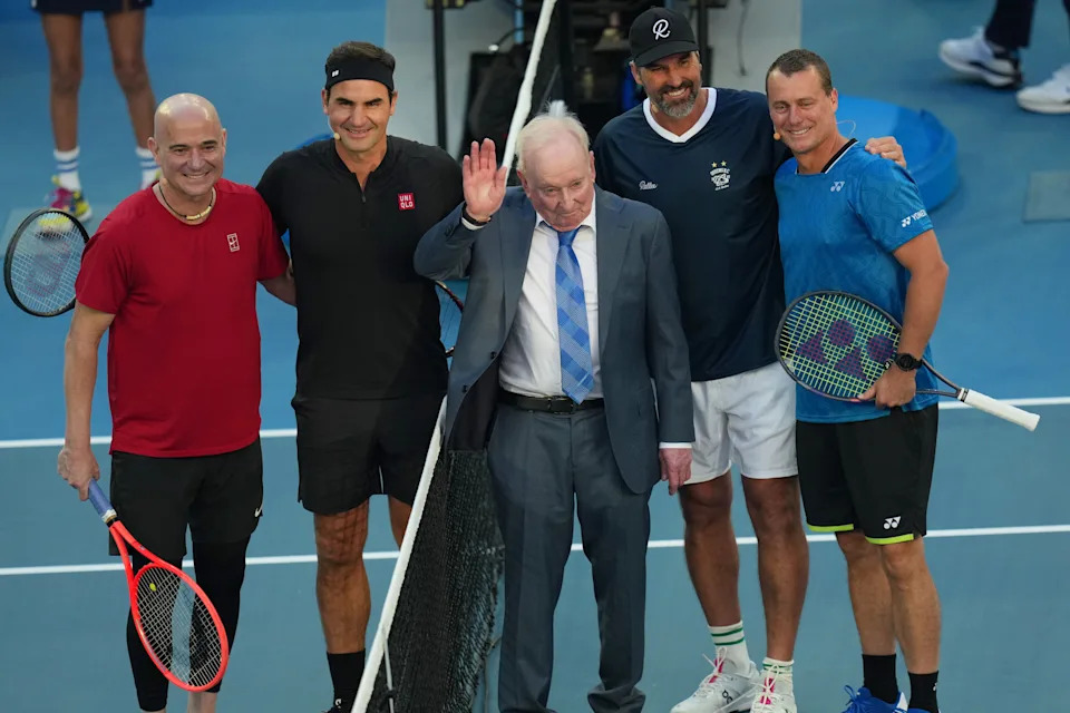 Federer Steals the Show at Australian Open Opening Ceremony as Rod Laver Looks On