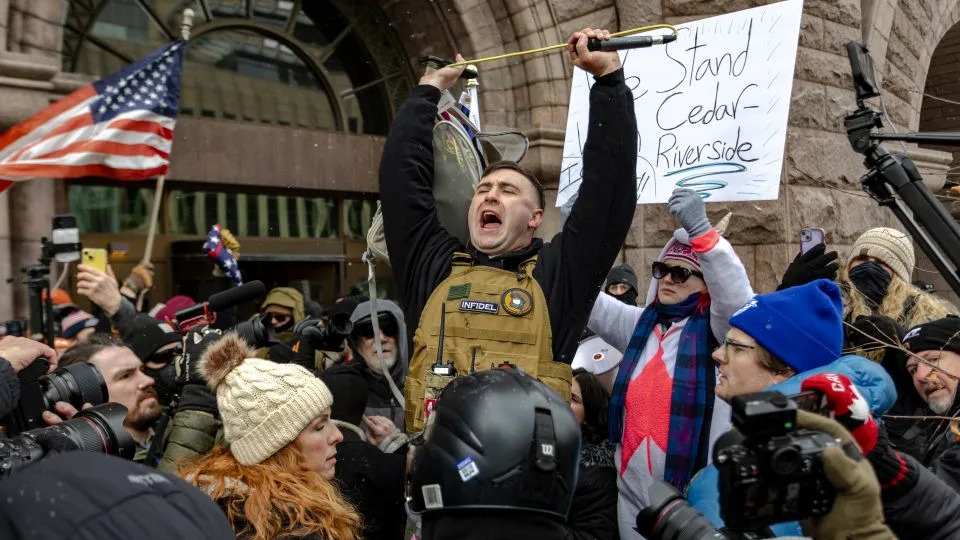 Far-Right Influencer Driven From Minneapolis Rally After Clash With Counterprotesters