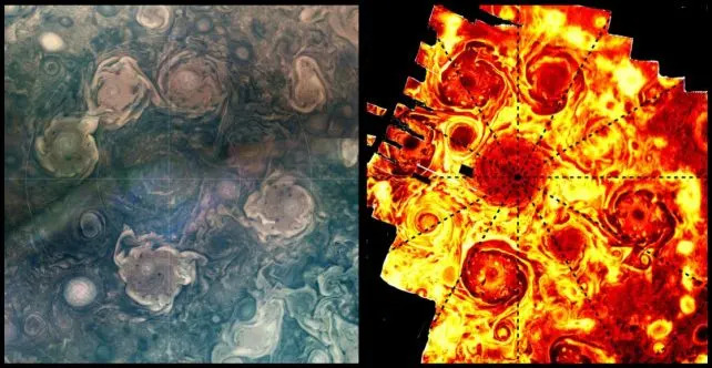 How Jupiter and Saturn’s Polar Storms Reveal Deep Atmospheric Differences