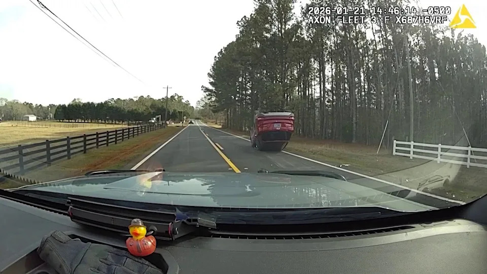 Dashcam: Missing Teen Drives Stolen SUV Over 115 MPH, Crosses Into Oncoming Lanes Before Rollover