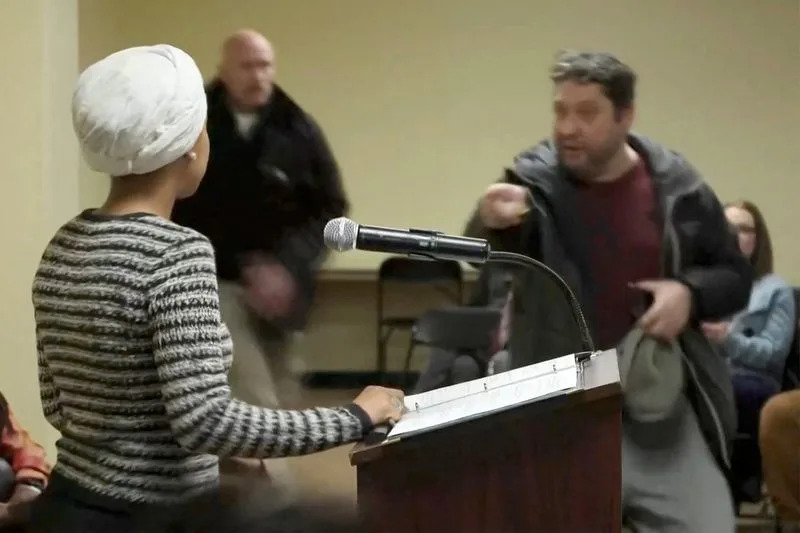 Rep. Ilhan Omar Sprayed With Ammonia-Like Liquid at Minneapolis Town Hall; Attacker Arrested