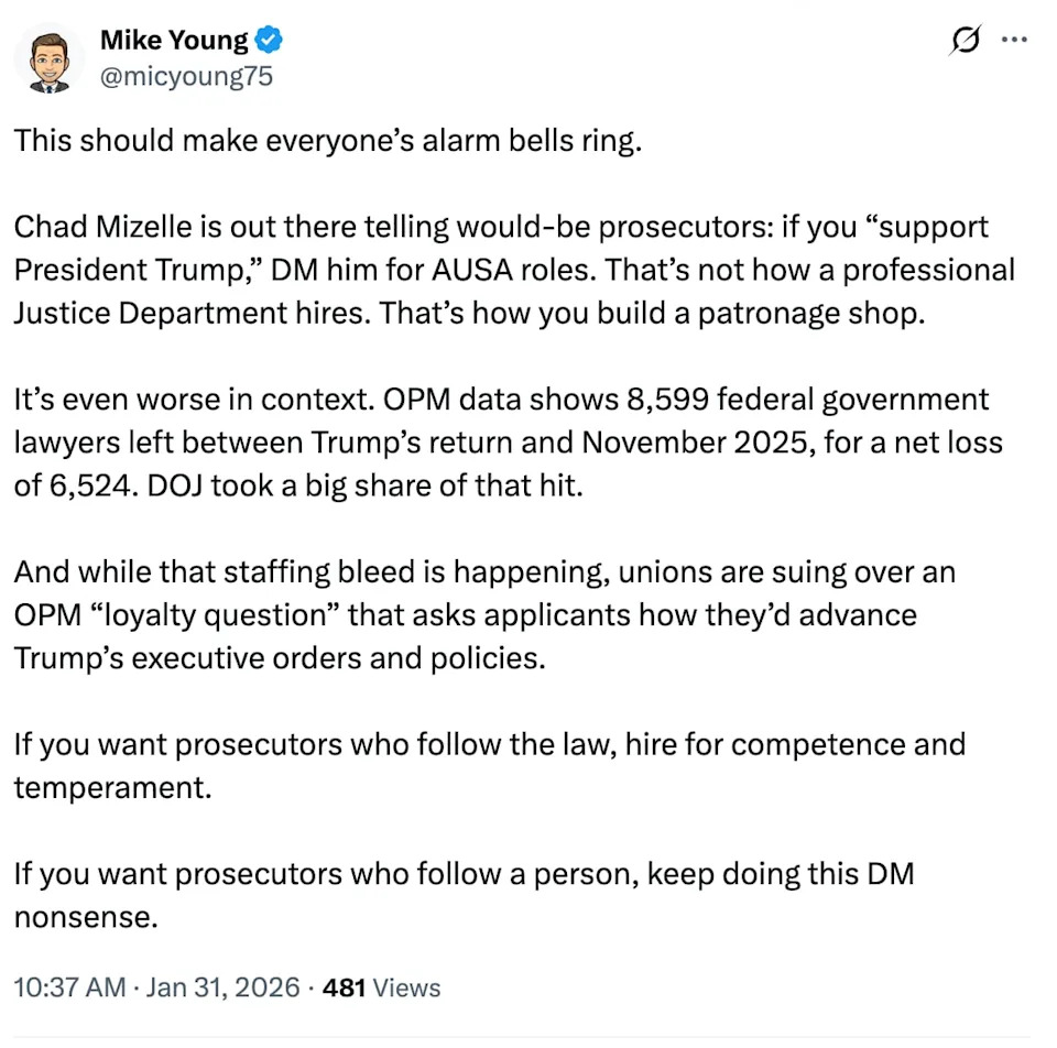 Stephen Miller Recruits 'Patriot' Assistant U.S. Attorneys Amid DOJ Exodus and Controversy