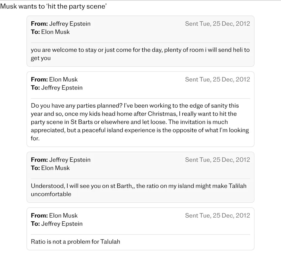 Musk Says He Was 'Too Dumb' to Notice Epstein's 'Creepy' Offers — Emails Show Party Requests