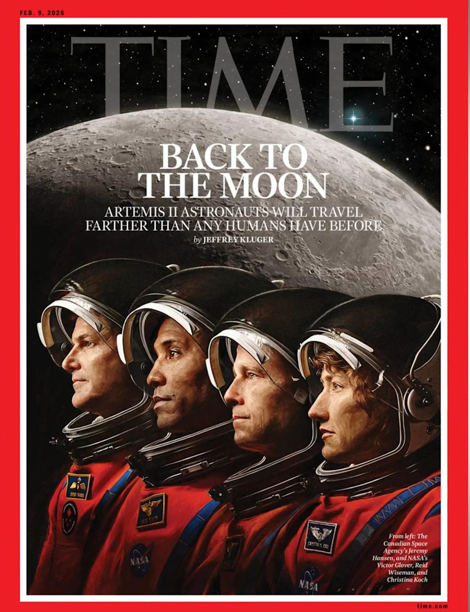 Time Honors Artemis 2 Crew with 'Back to the Moon' Commemorative Cover Ahead of Feb. 8 Launch Window