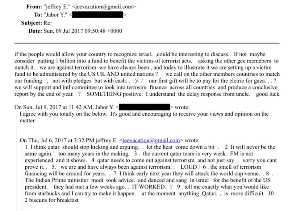 How Jeffrey Epstein Quietly Brought Qatari and Israeli Leaders Together in 2018