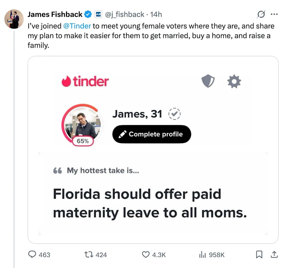 Florida GOP Candidate Asks Donors To Fund Tinder Outreach To 'Young Female Voters'