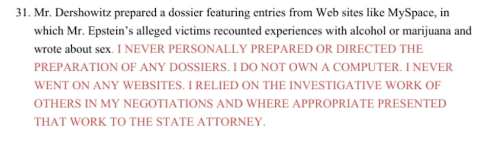 Dershowitz Denies Creating Dossiers, Claims 