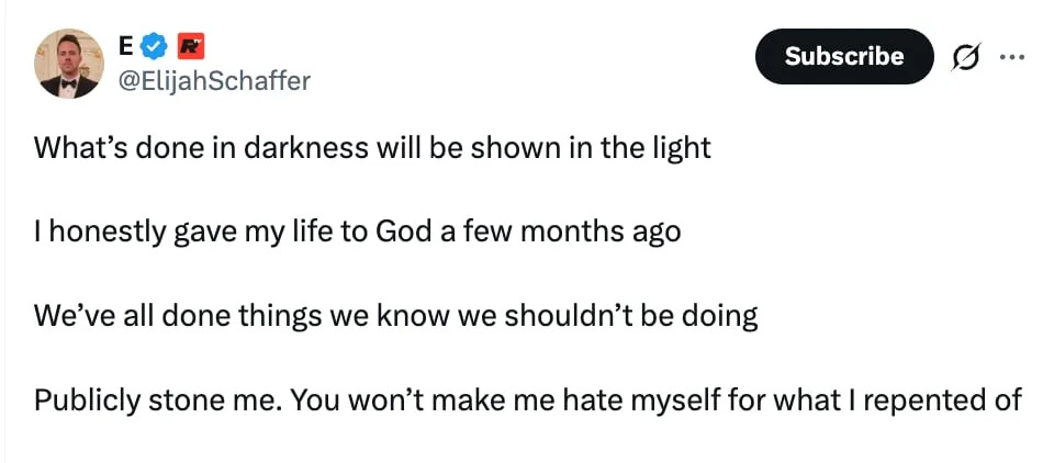 Elijah Schaffer Denies Affair As Audio Allegations, Divorce Filing And Past Misconduct Resurface