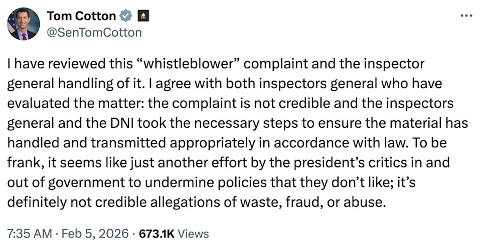 Whistleblower Offers To Brief 'Gang of Eight' On Secret Complaint Against DNI Tulsi Gabbard