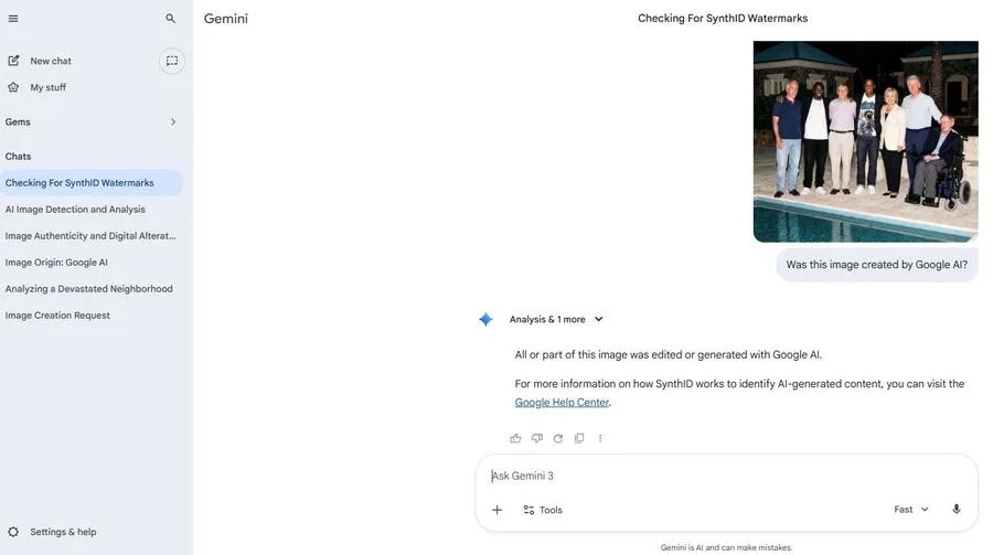 Provera činjenica: Fotografija iz 2006. sa Epsteinom i svetskim poznatim ličnostima je lažna — nastala pomoću Google AI (SynthID)