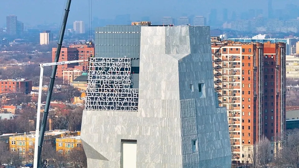 Obama Center Tower’s Wraparound Inscription Draws Mockery and Prompts Design Debate
