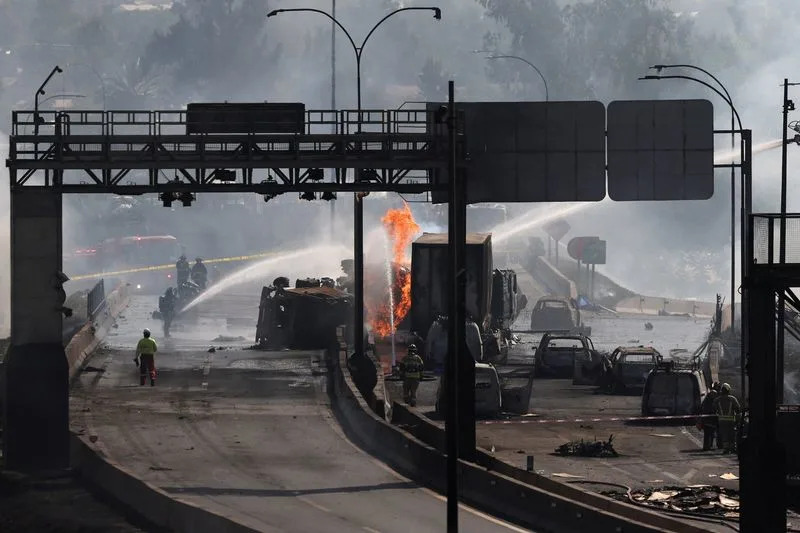 Liquid Gas Truck Overturns and Explodes in Santiago, Killing Four and Injuring 17