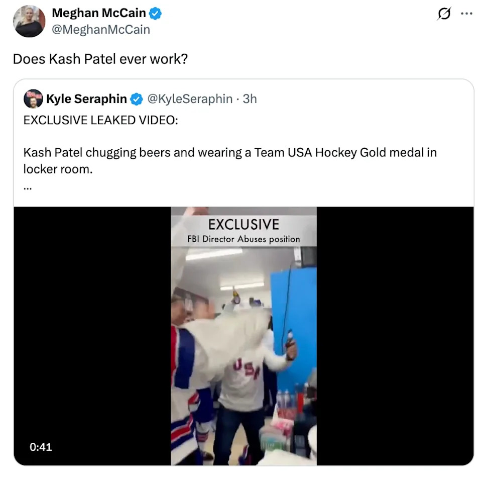 FBI Director Kash Patel Draws Fire After Locker-Room Drinking Video at Milan Olympics