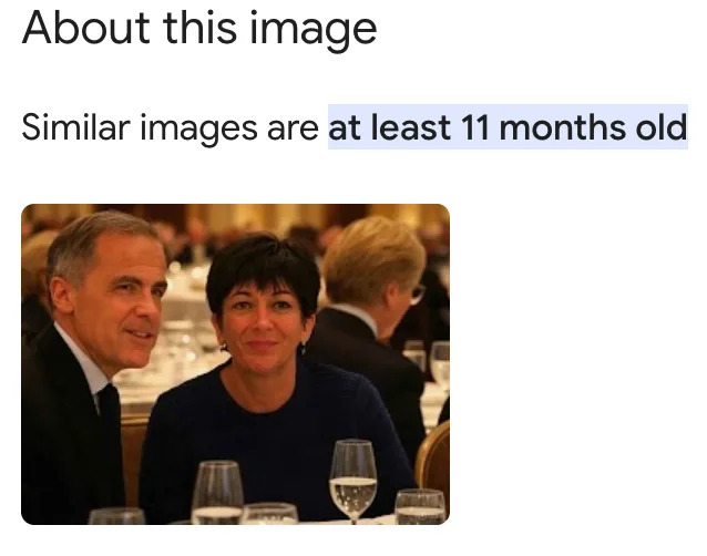 Lažna fotografija: Mark Carney nije večerao sa Ghislaine Maxwell — slika je AI-generisana