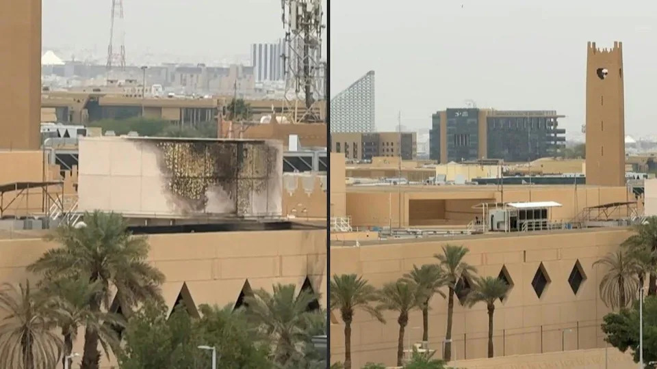 Provera: Viralna fotografija ambasade SAD u Rijadu u plamenu je laž — slika 99,7% AI-generisana