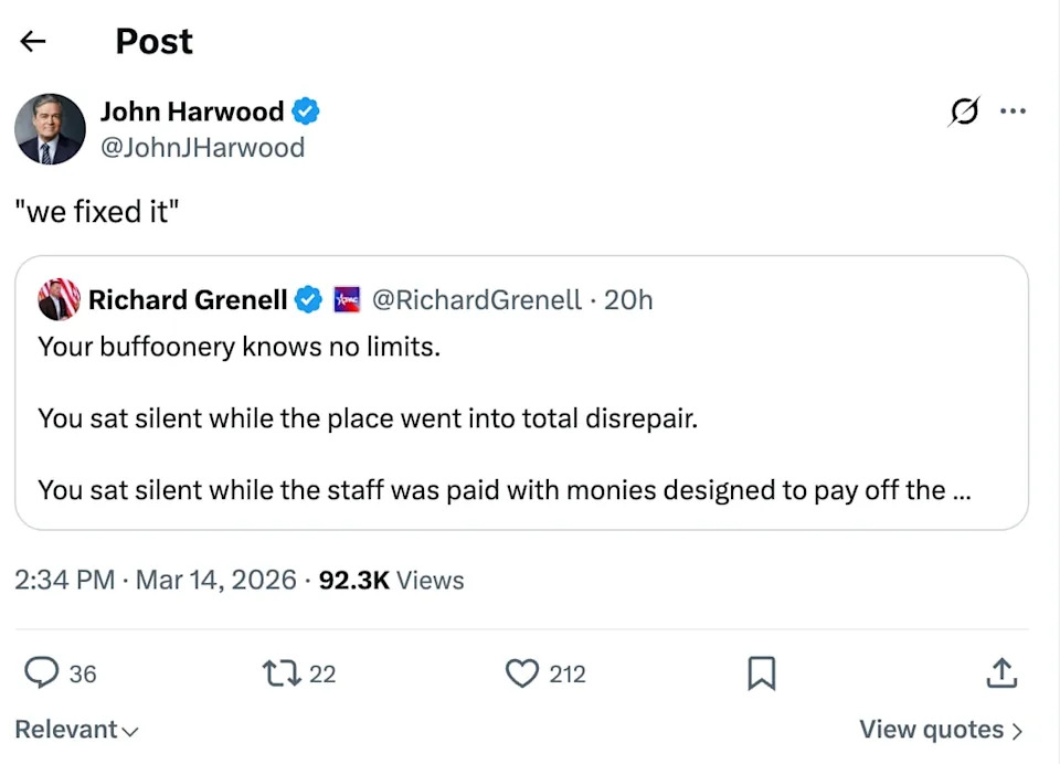 Outgoing Kennedy Center Director Richard Grenell Fires Back After Dismissal Amid Renovation Controversy