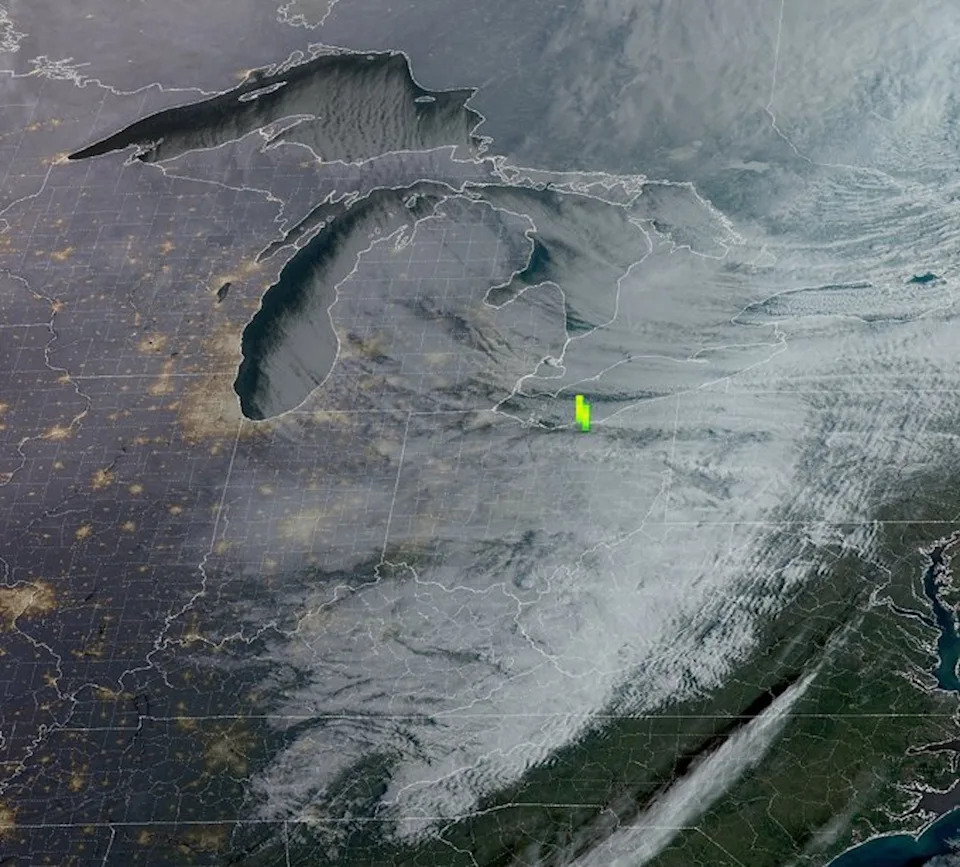 Meteor Breaks Up Over Ohio, Startling Residents — NOAA Satellite Tracked Flash Toward Lake Erie