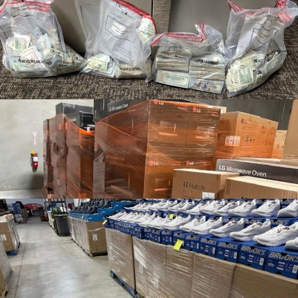 California Cargo-Theft Bust: $7M In Stolen Goods And $1M Cash Recovered; Nine Arrested