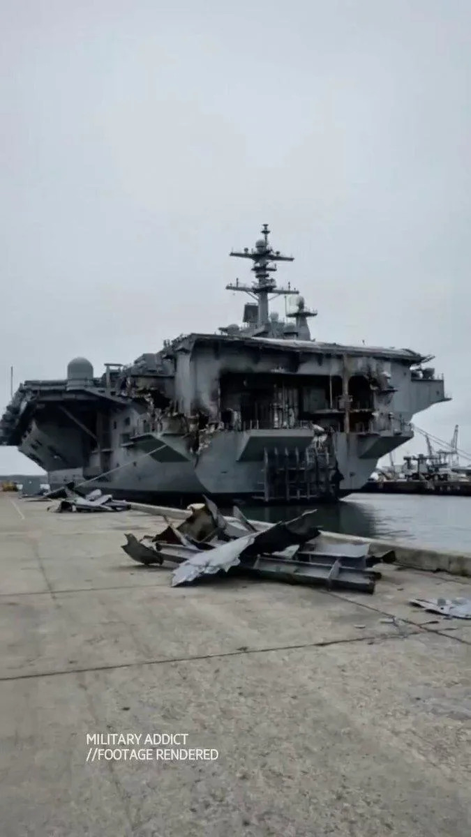 Provera činjenica: Video koji prikazuje navodna oštećenja na USS Gerald R. Ford je AI‑generisan, nije dokaz o stvarnoj šteti