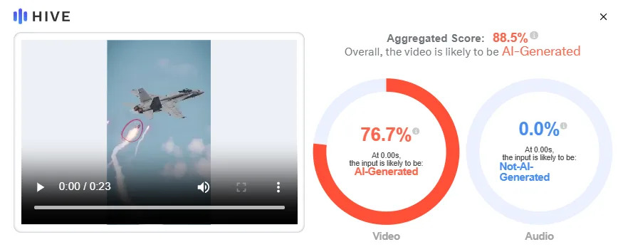 Provera činjenica: Video koji navodno prikazuje obaranje američkog F-15 nije autentičan