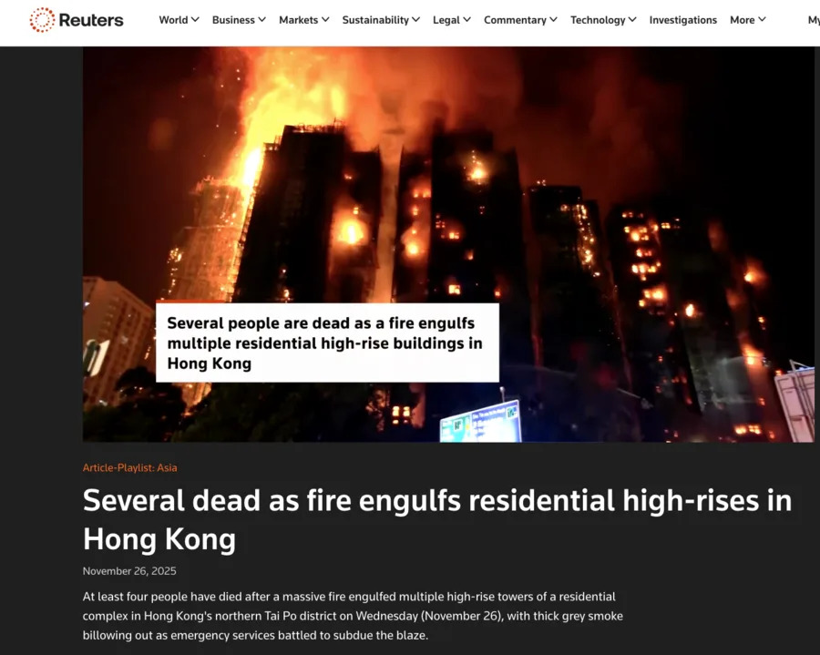 False Claim: Video Of Burning Towers Is From Hong Kong Fire, Not Tel Aviv Strikes