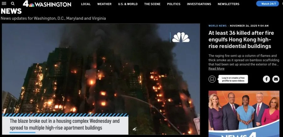 False Claim: Video Of Burning Towers Is From Hong Kong Fire, Not Tel Aviv Strikes