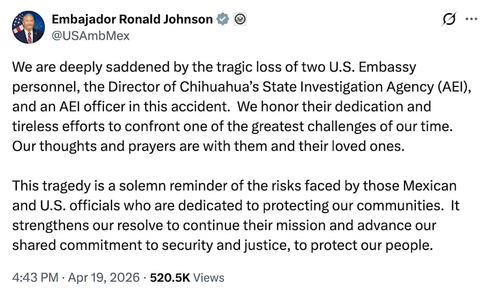 Reports: Two U.S. Officials Killed in Mexico Were CIA Officers — Mexico Opens Probe