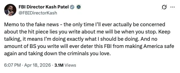 White House Signals Kash Patel Could Be Next To Go After String Of Scandals