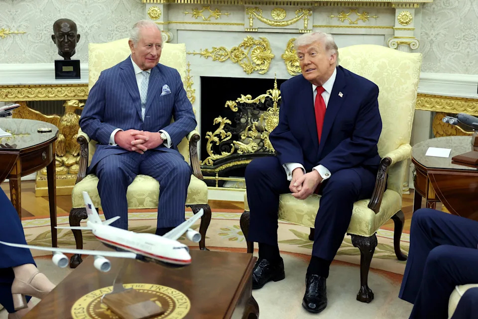 Photos Capture President Trump’s Swollen Ankles During Oval Office Meeting With King Charles III