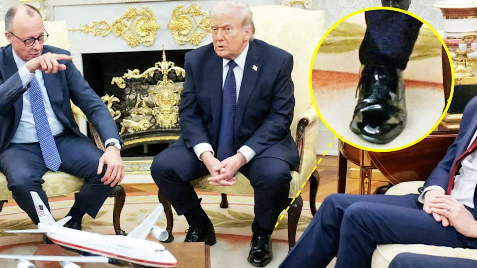 Photos Capture President Trump’s Swollen Ankles During Oval Office Meeting With King Charles III