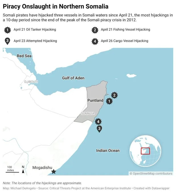 Porast Straha Od Piraterije: Tri Broda Oteta Pored Somalije, Upozorenje Za Zone Do 150 NM