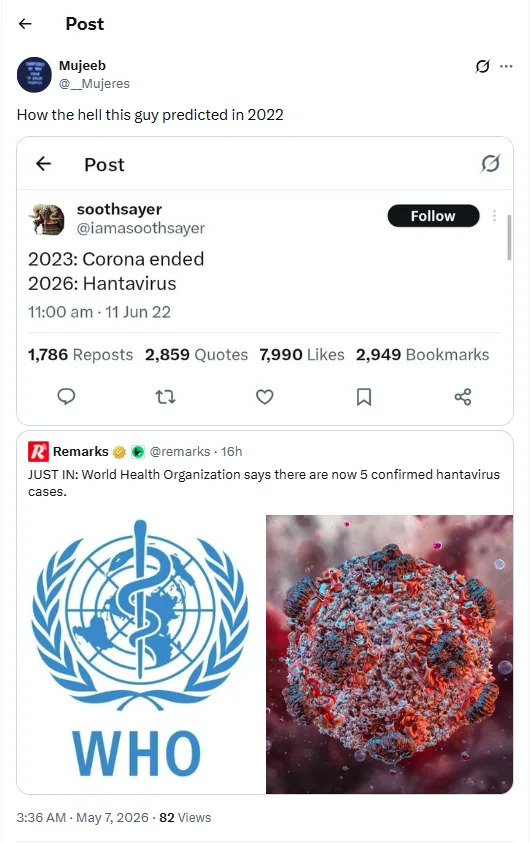 Da Li Je @iamasoothsayer Zaista Predvideo „2026: Hantavirus“? Provera Činjenica