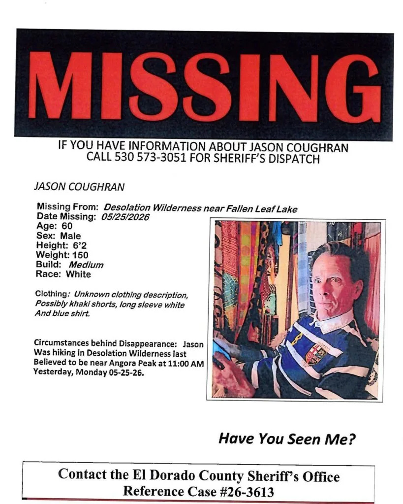 Authorities Intensify Search for Missing Hiker Jason Coughran Near Lake Tahoe
