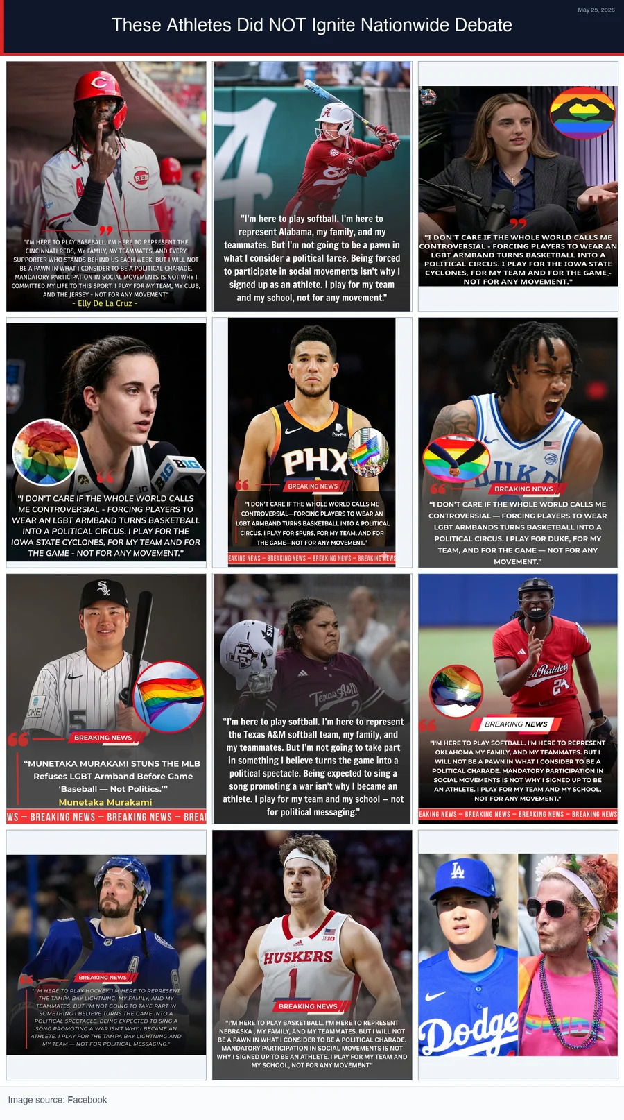 Fact Check: Viral Claims That Athletes Called Mandatory LGBT Armbands a “Political Charade” Are False — Linked To Vietnam-Based Spam