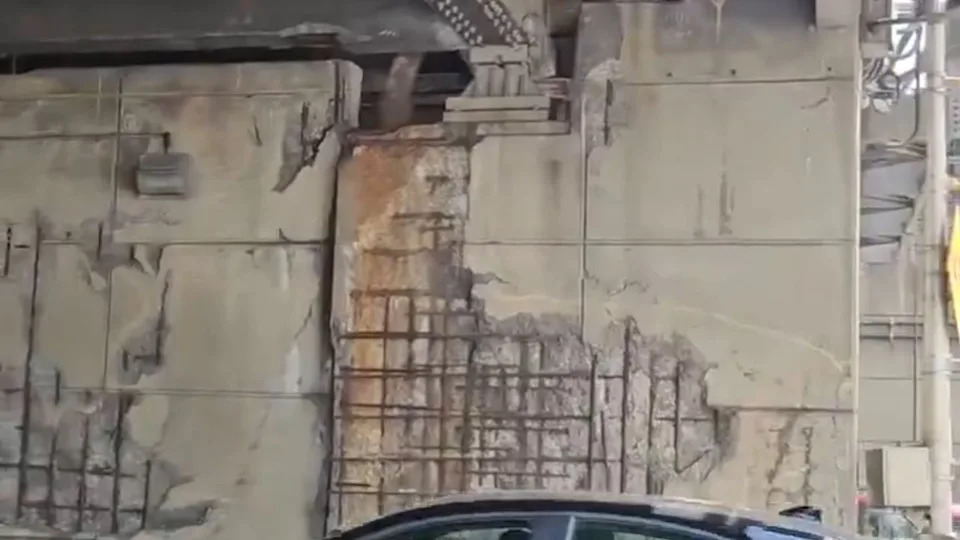 Crumbling Concrete Over Cars: Falling Debris Risk on the George Washington Bridge Approach